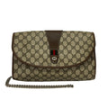 Gucci Shoulder Bag Vintage 156 01 031 Beige Dark Brown Multi External Chain