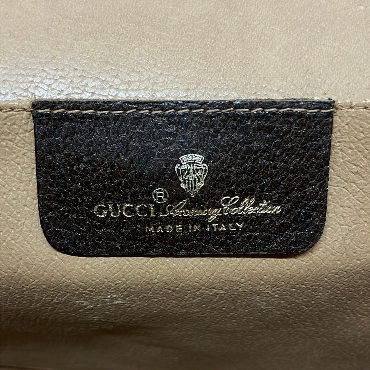 Gucci Shoulder Bag Vintage 156 01 031 Beige Dark Brown Multi External Chain — view 8