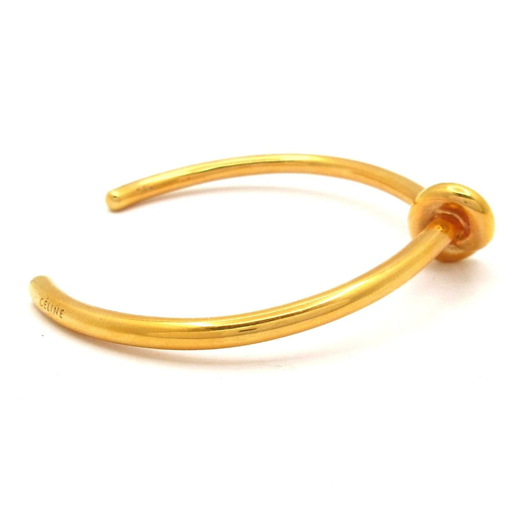 Celine Bangle Knot Extra Thin Bracelet Gold Finish — view 2