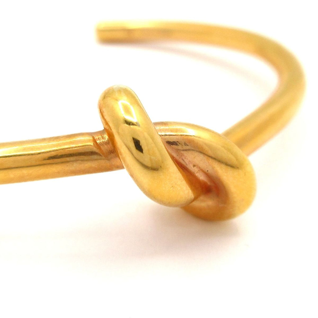 Celine Bangle Knot Extra Thin Bracelet Gold Finish — view 5