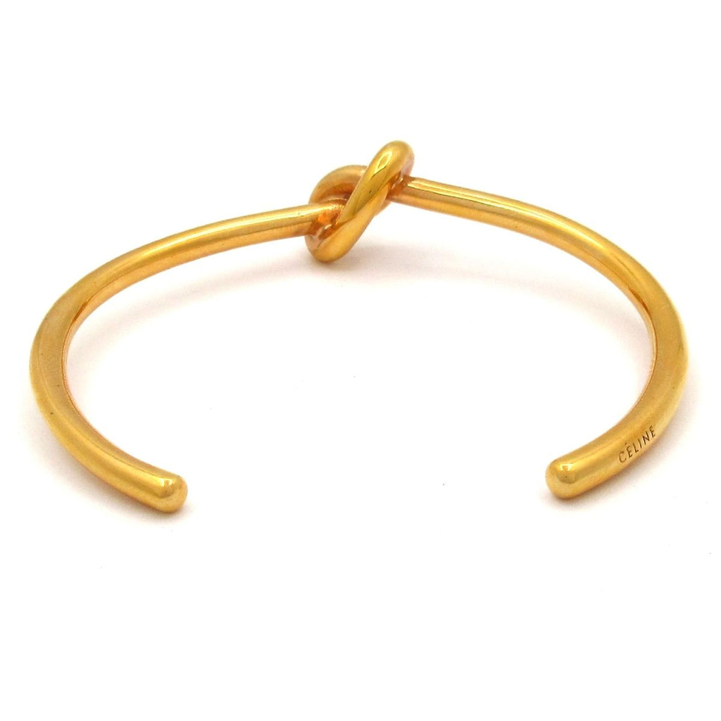 Celine Bangle Knot Extra Thin Bracelet Gold Finish — view 3