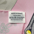 Hermes Scarf Carre 45 Gavroche Pink Gray Multi Brandebourgs — view 3