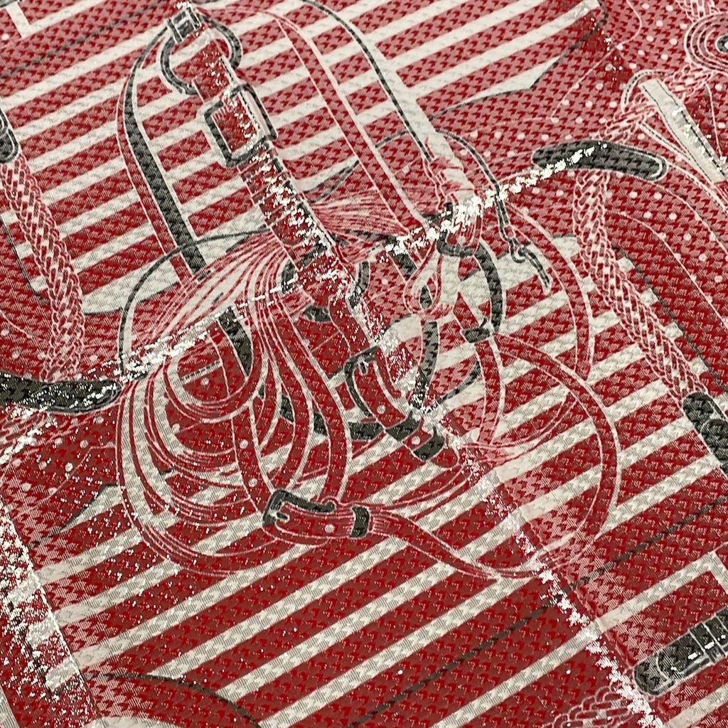 Hermes Scarf Carre 55 Red Blue Multi Disco Coaching Silk — view 3