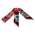 Hermes Scarf Twill Red Gray Beige Multi Ribbon Tatersale Horse Plaid Pattern