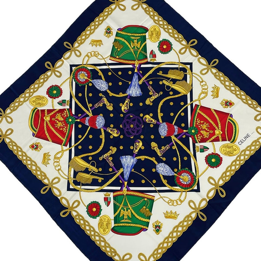 Celine Scarf Navy Ivory Multi