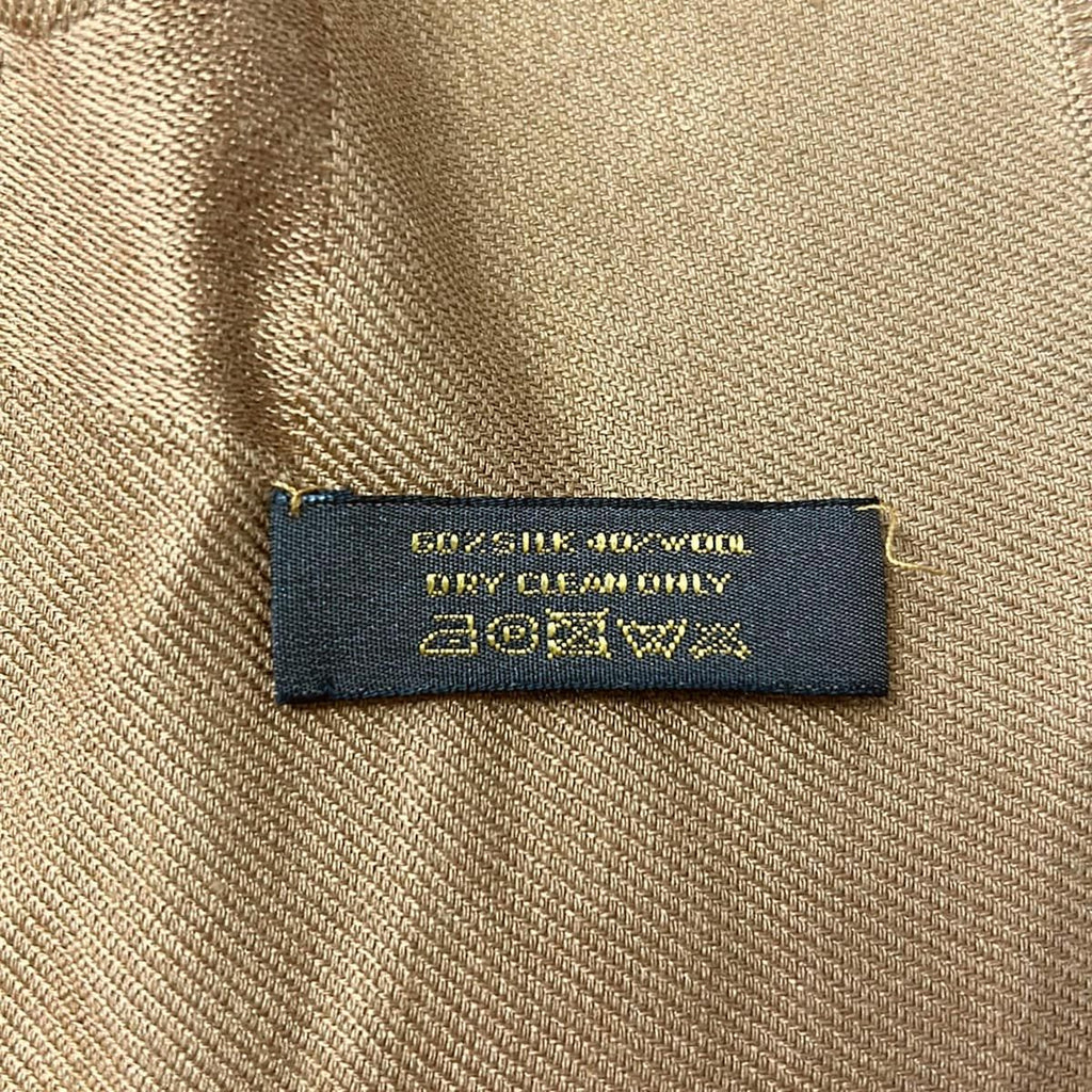 Louis Vuitton Shawl Monogram Camel Wool Silk Scarf — view 3