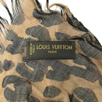 Louis Vuitton Shawl Etole Leopard Brown Cashmere Silk Scarf — view 2