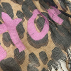 Louis Vuitton Shawl Etole Leopard Brown Cashmere Silk Scarf — view 6