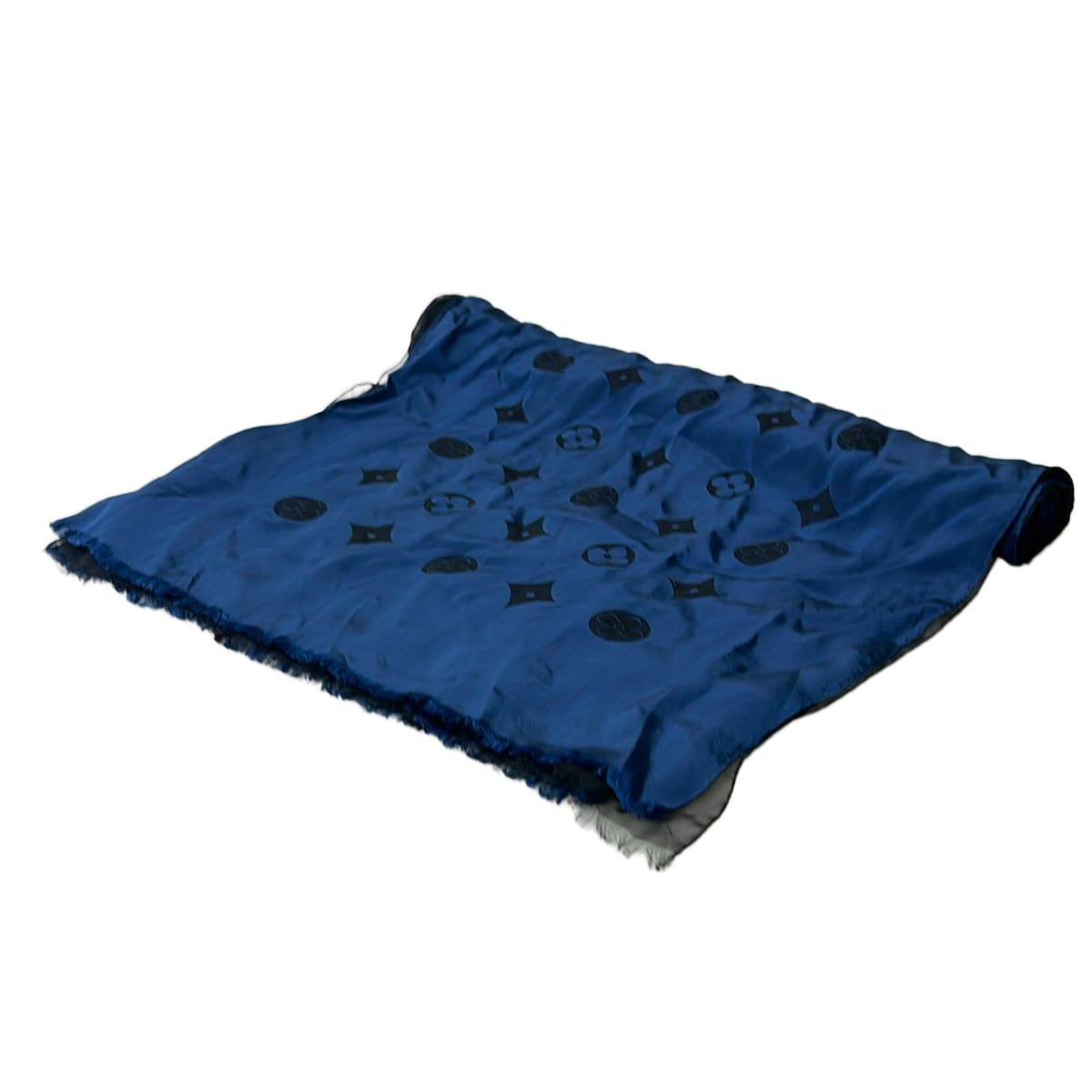 Louis Vuitton Shawl Etole Venis Noir Blue Silk Scarf