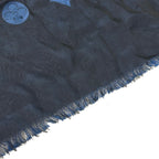 Louis Vuitton Shawl Etole Venis Noir Blue Silk Scarf — view 5