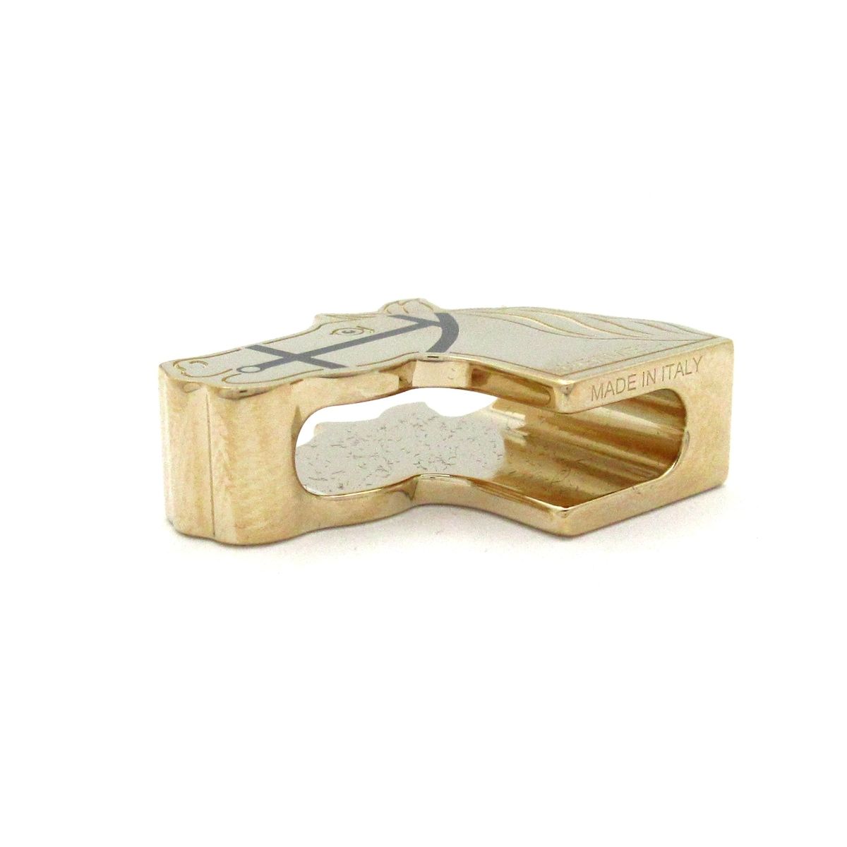 Hermes Scarf Ring Quadrige Gold Black Twilly — view 4