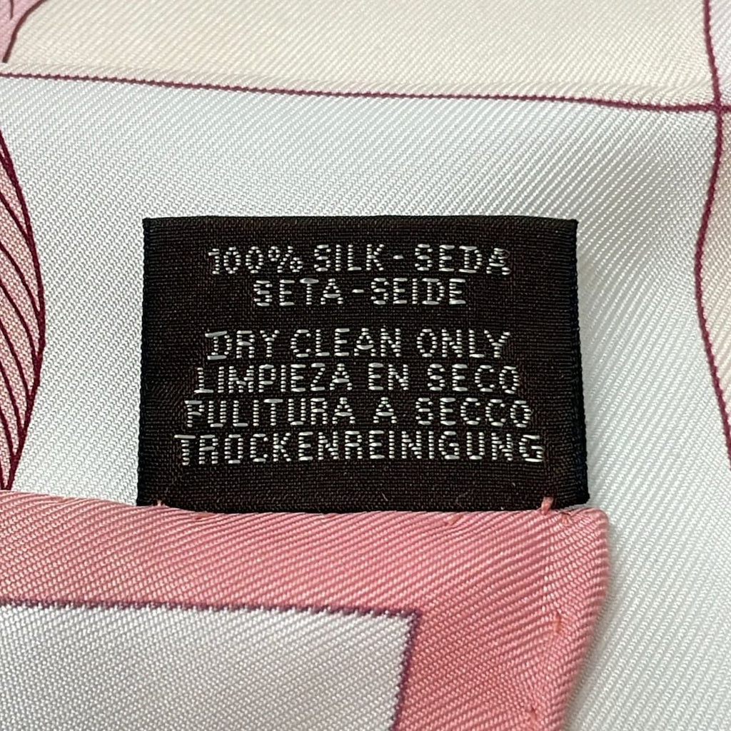 Hermes Scarf Carre 45 Gavroche White Pink Multi Etude Pour Un Iris — view 3