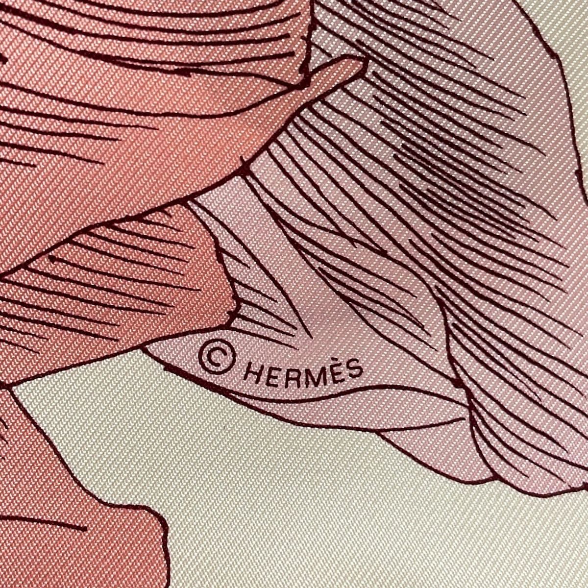 Hermes Scarf Carre 45 Gavroche White Pink Multi Etude Pour Un Iris — view 2
