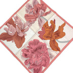 Hermes Scarf Carre 45 Gavroche White Pink Multi Etude Pour Un Iris