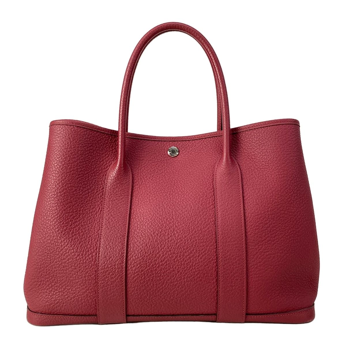 Hermes Tote Garden Party PM Rouge Grena Silver