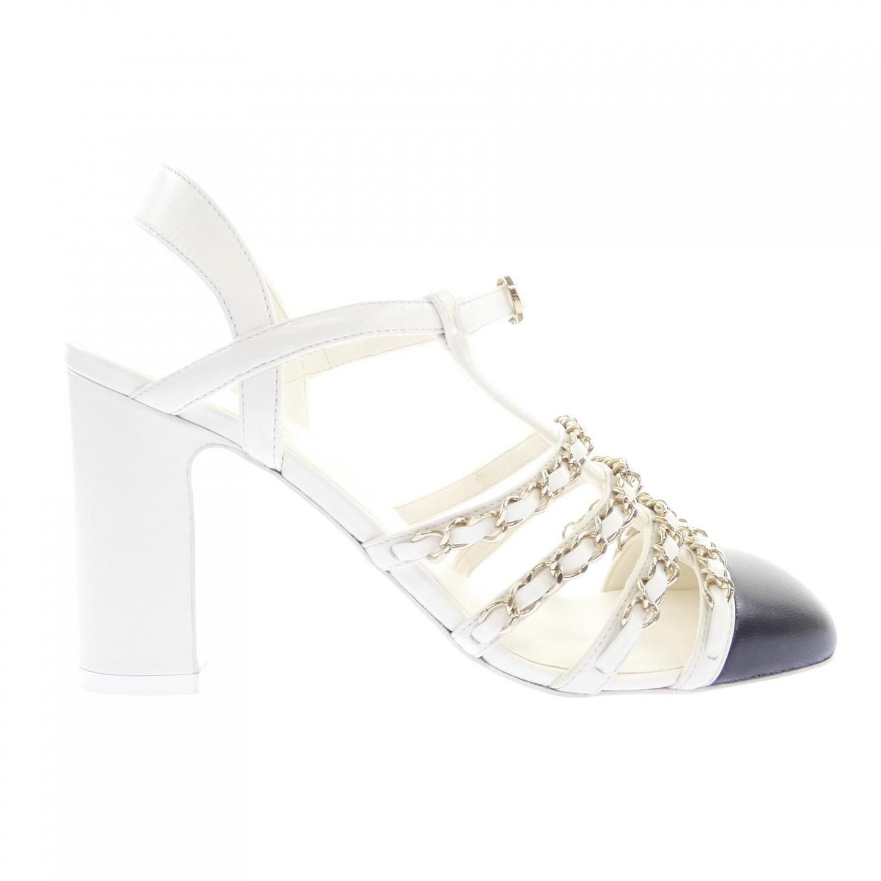 Chanel Slingback Sandals White