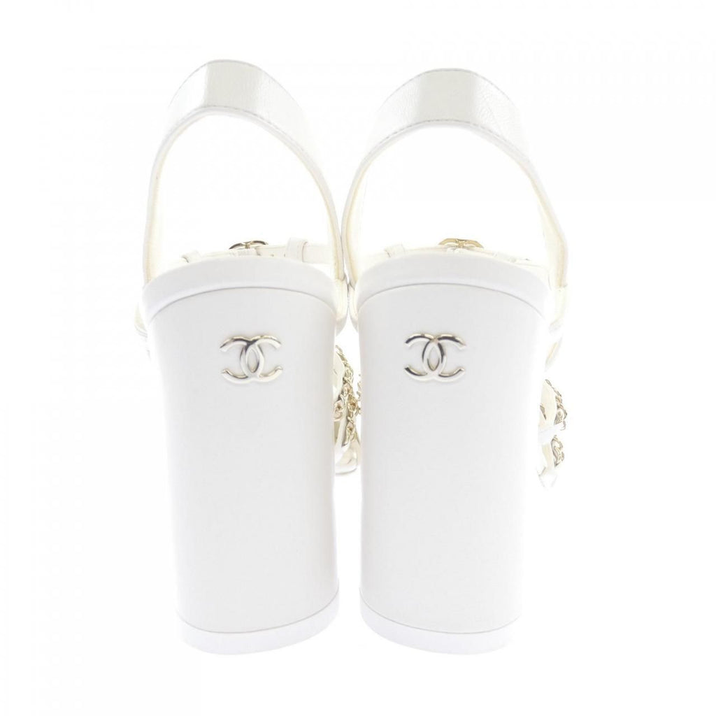 Chanel Slingback Sandals White — view 5