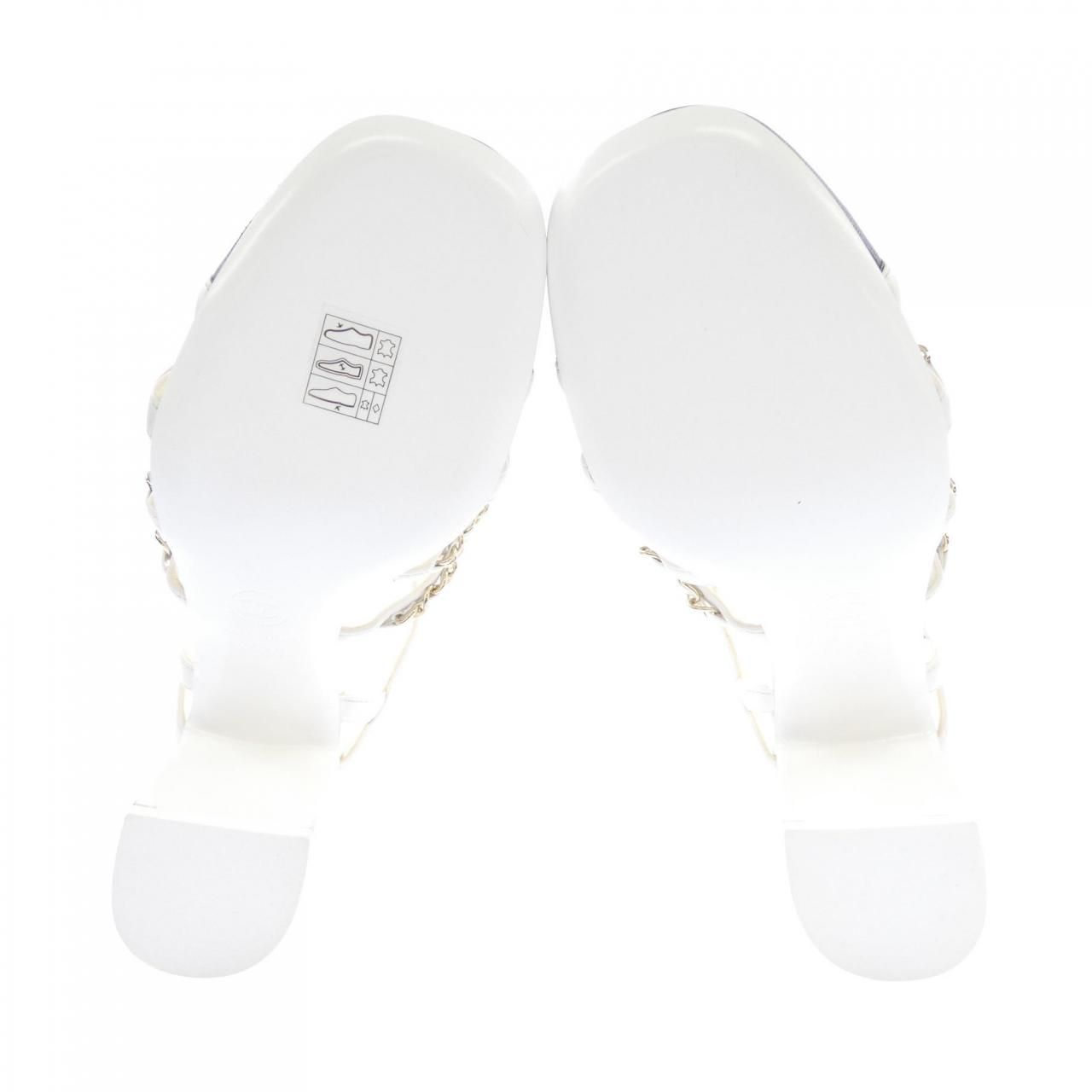 Chanel Slingback Sandals White — view 4