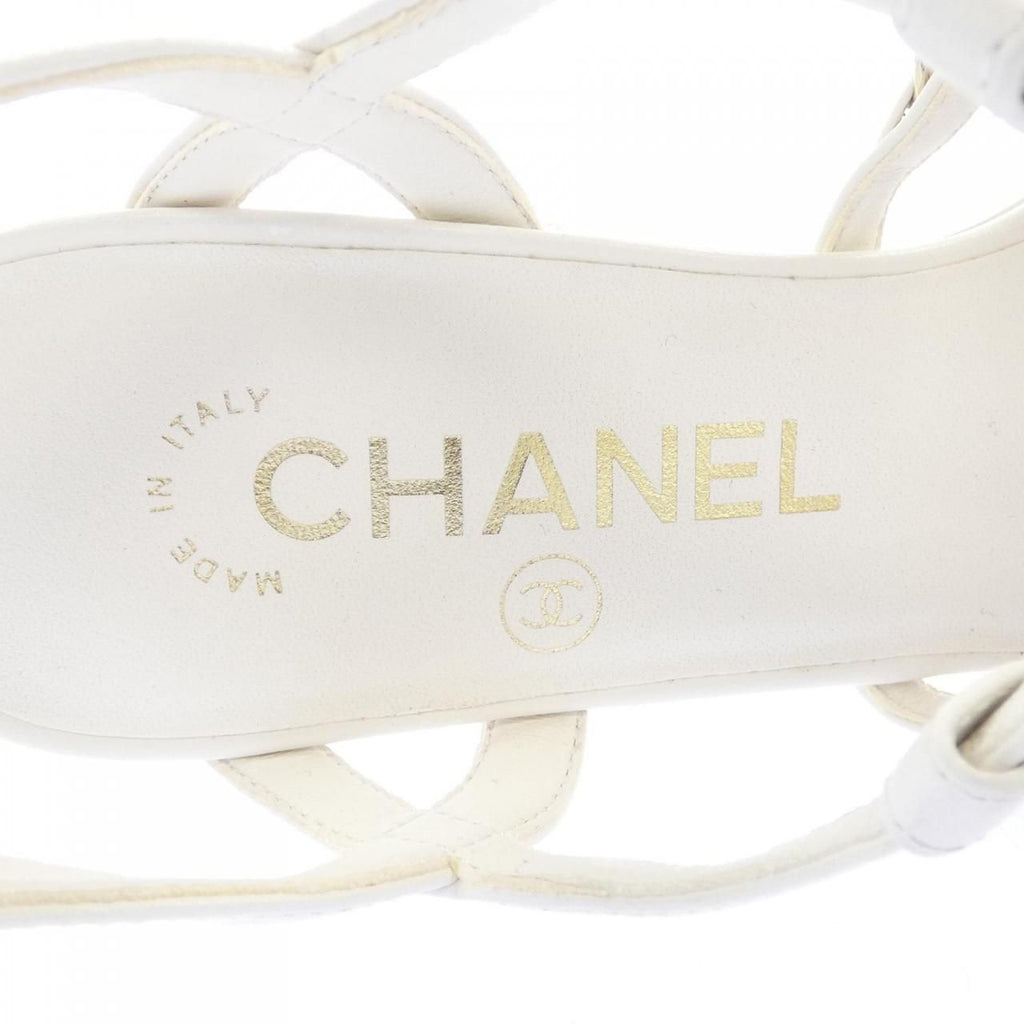 Chanel Slingback Sandals White — view 6