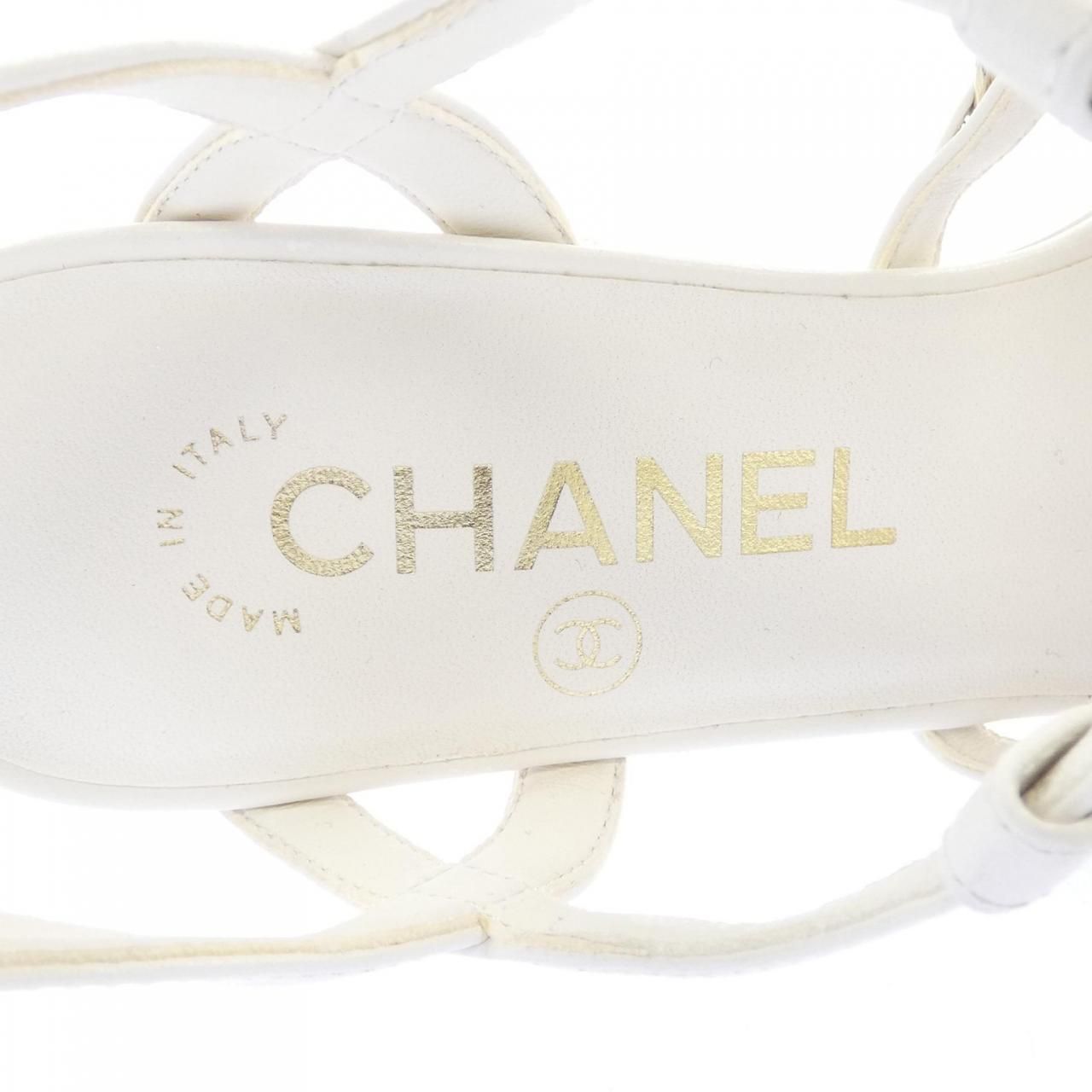 Chanel Slingback Sandals White — view 6