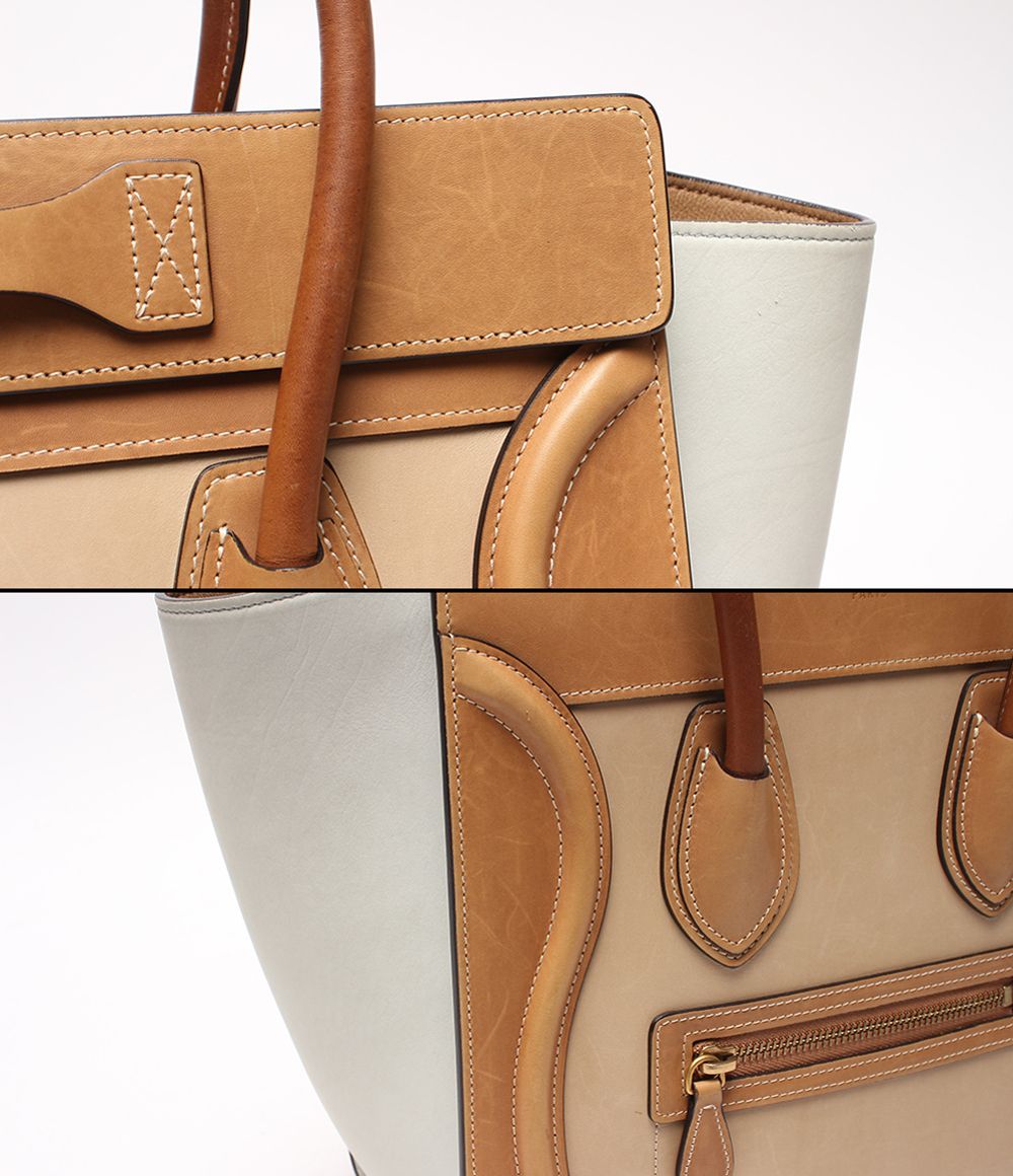Celine Luggage Micro Handbag Beige Tan