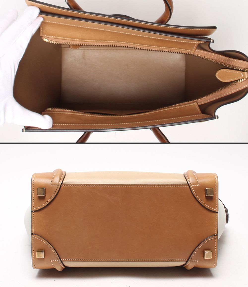 Celine Luggage Micro Handbag Beige Tan
