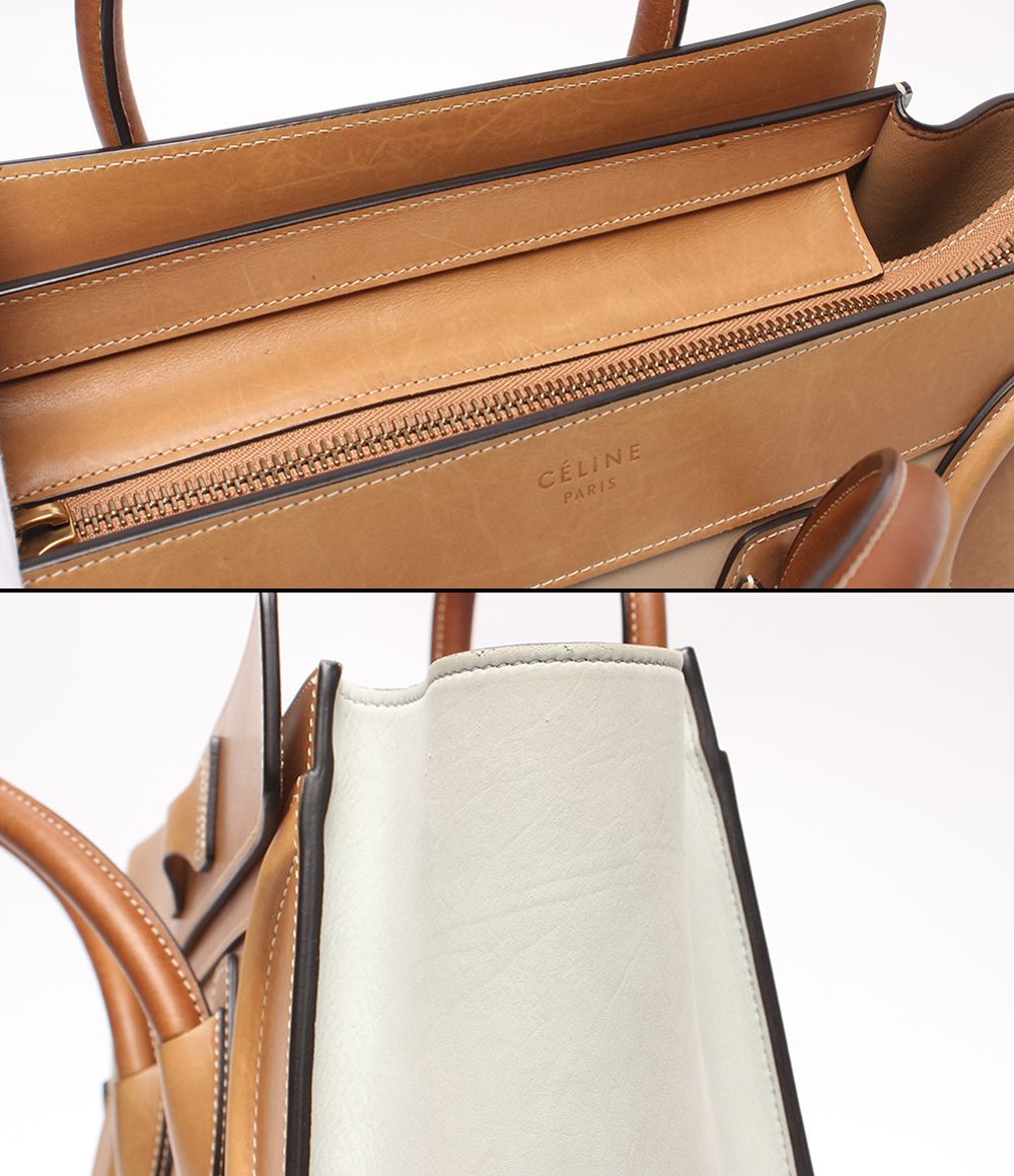 Celine Luggage Micro Handbag Beige Tan