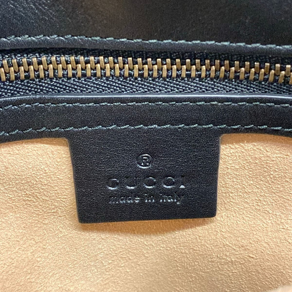 Gucci Shoulder Bag GG Marmont Black Chain Leather — view 9