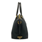 Prada Handbag Logo Jacquard Black Leather — view 2