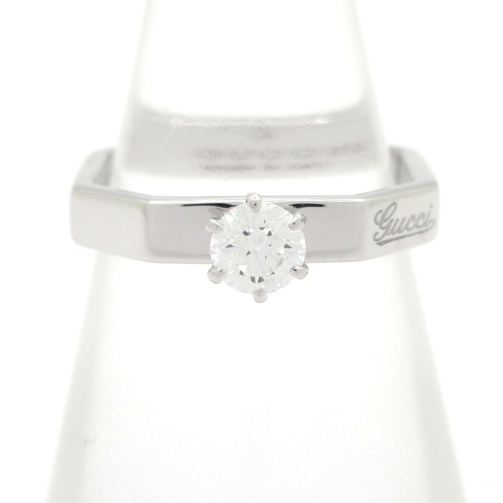 Gucci Ring Octagonal Solitaire 18k White Gold Diamond