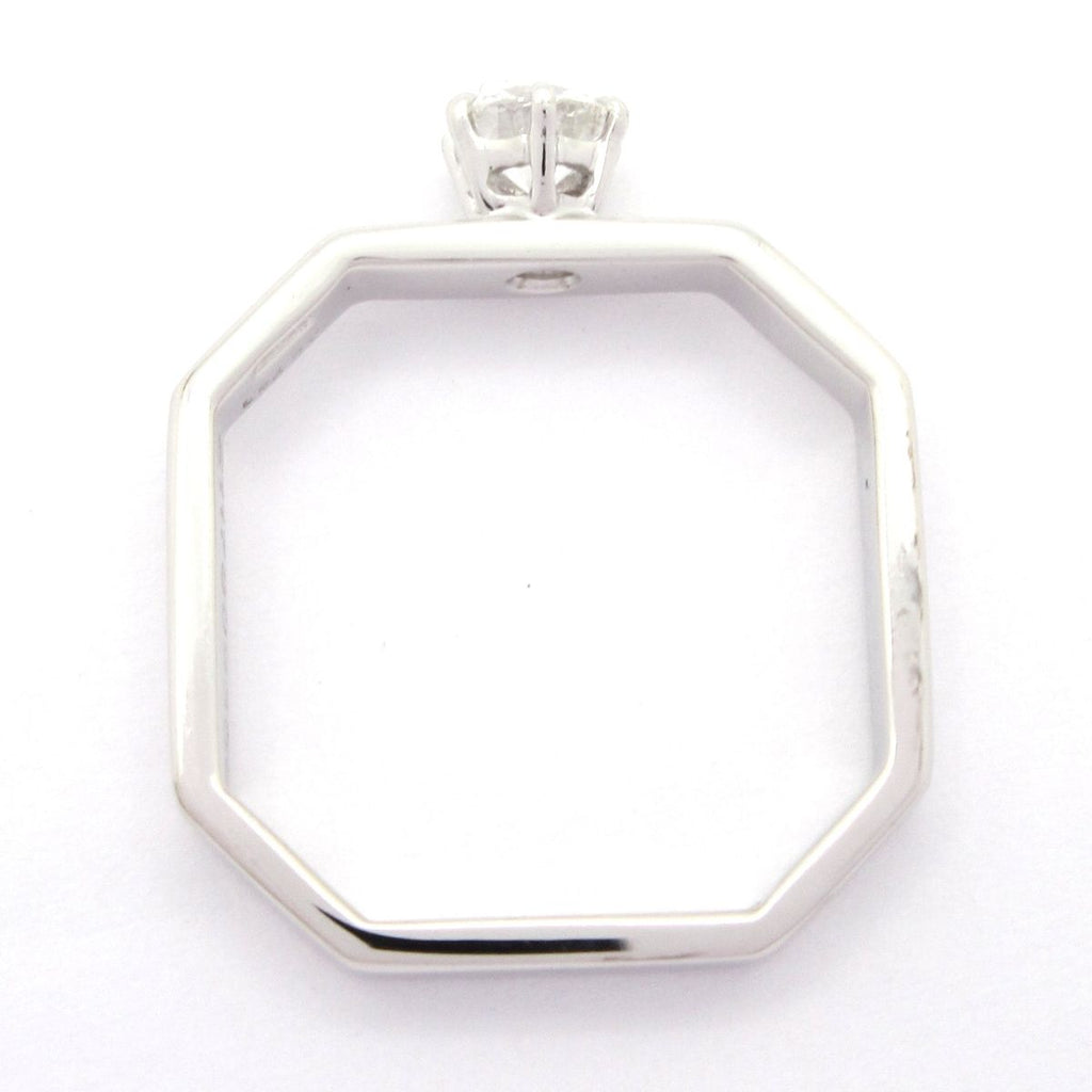 Gucci Ring Octagonal Solitaire 18k White Gold Diamond — view 4