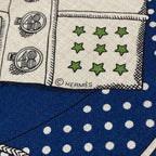 Hermes Shawl Carre Geant 140 Navy Ivory Black Zouaves Et Dragons Scarf — view 2