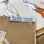 Hermes Scarf Carre 90 Beige Brown Multi les Plaisirs du Froid — view 3