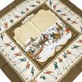 Hermes Scarf Carre 90 Beige Brown Multi les Plaisirs du Froid