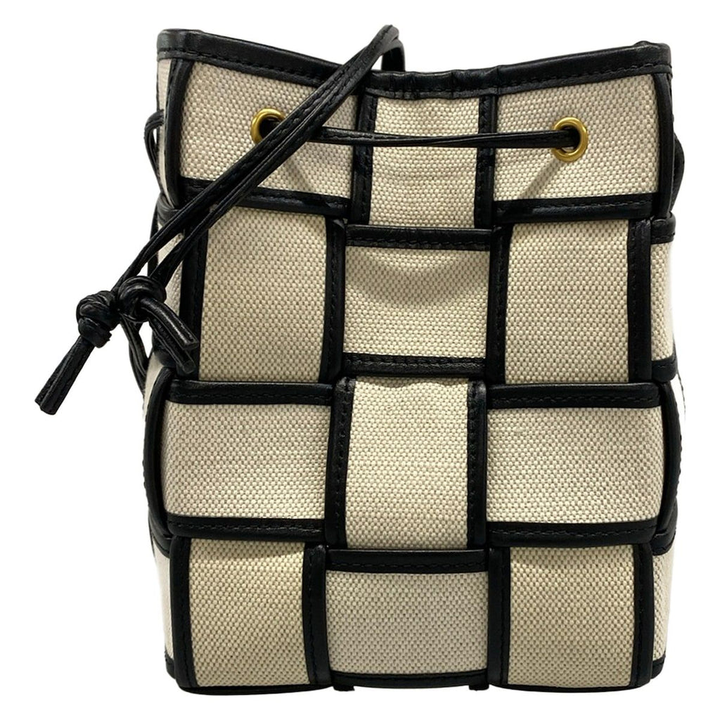 Bottega Veneta Shoulder Bag Cassette Mini Cross White Black Maxi Intrecciato