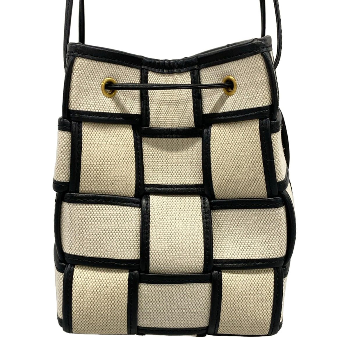 Bottega Veneta Shoulder Bag Cassette Mini Cross White Black Maxi Intrecciato — view 3