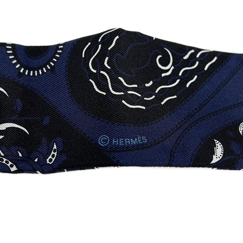 Hermes Scarf Twill Navy White Amazon Festival Silk — view 2