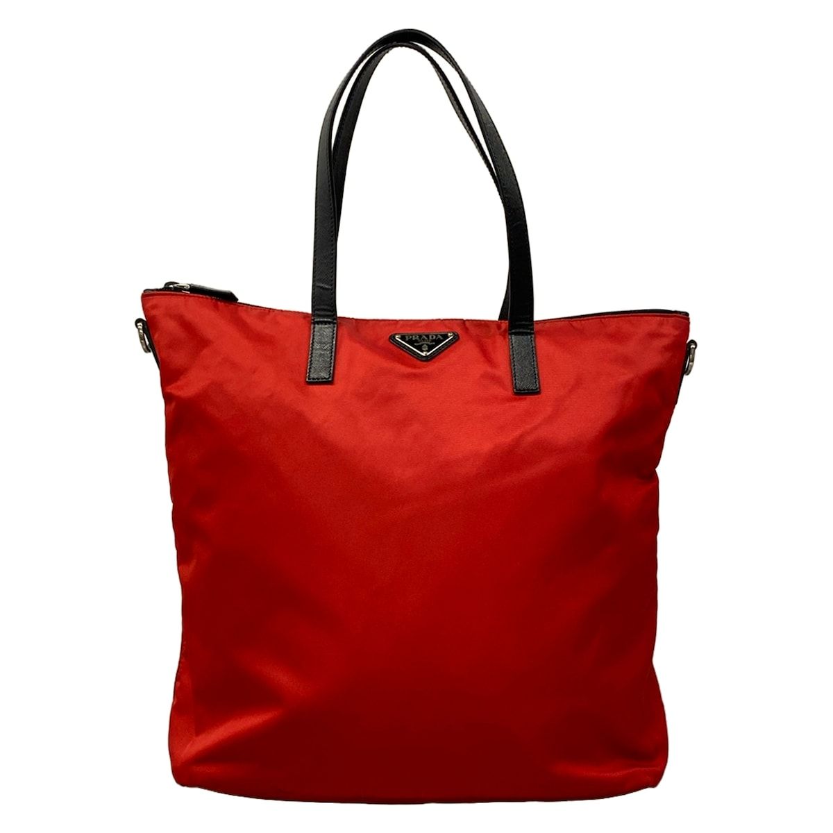 Prada Handbag Red Black Leather