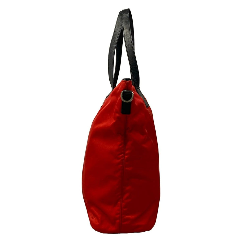 Prada Handbag Red Black Leather — view 4