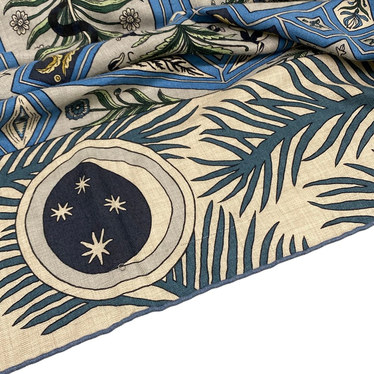 Hermes Shawl Carre Geant 140 Blue Navy Multi la Danse Des Amazones Cashmere — view 6