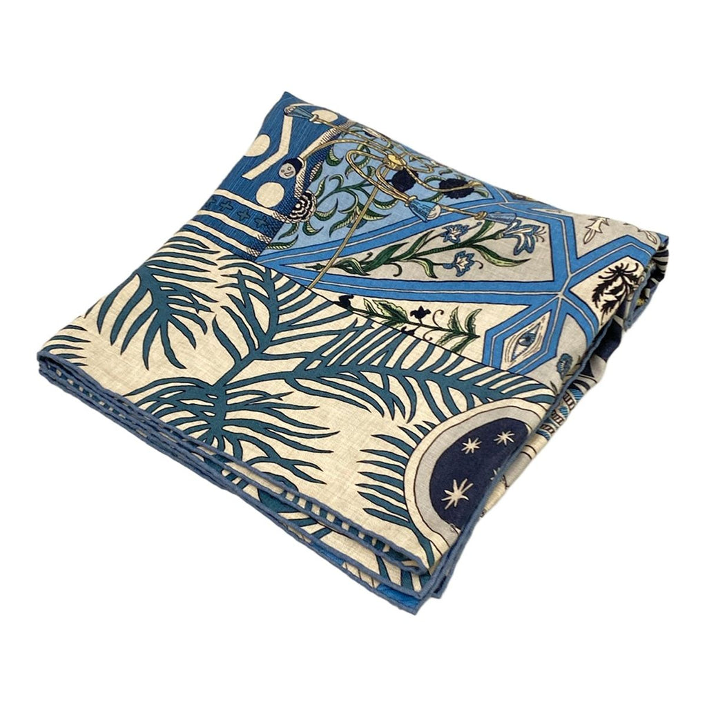 Hermes Shawl Carre Geant 140 Blue Navy Multi la Danse Des Amazones Cashmere