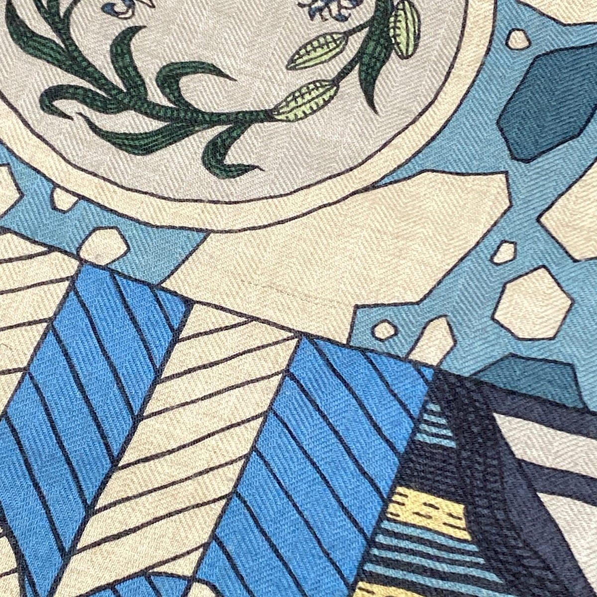 Hermes Shawl Carre Geant 140 Blue Navy Multi la Danse Des Amazones Cashmere — view 4