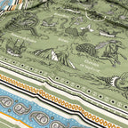 Hermes Shawl Carre Geant 140 Green White Black Tatouages Marins Bandana — view 5