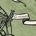 Hermes Shawl Carre Geant 140 Green White Black Tatouages Marins Bandana — view 2