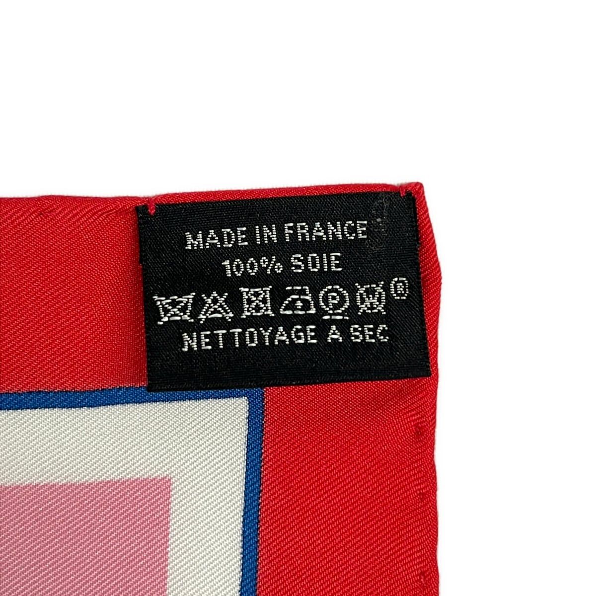Hermes Scarf Carre 45 Gavroche Pink Red Multi Jeu de Billes Marbles — view 3