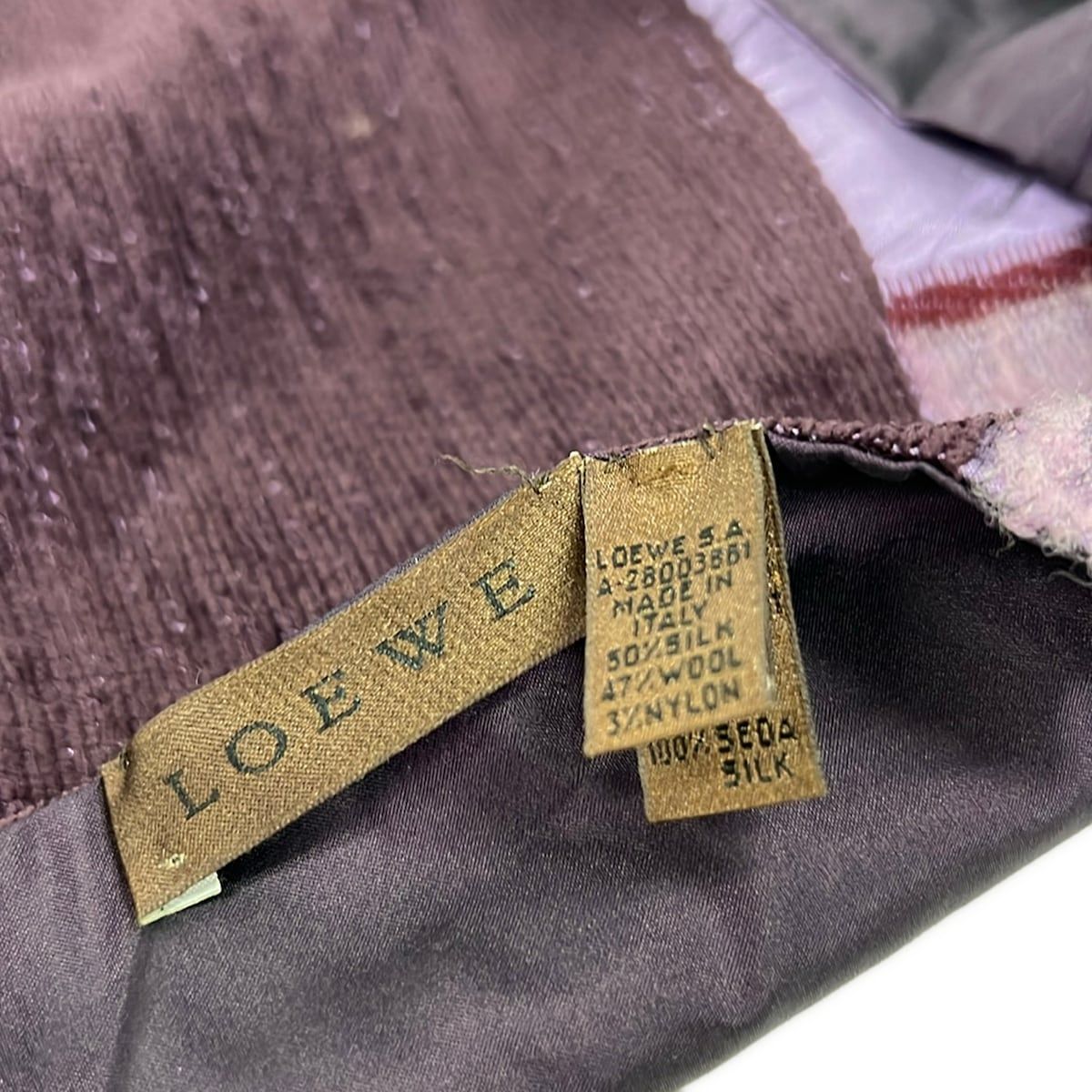 Loewe Shawl Purple Beads Wool Silk Scarf — view 6