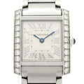Cartier Watch Tank Francaise SM SS Diamond Bezel Silver
