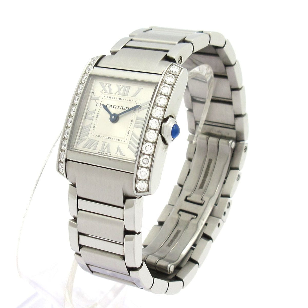 Cartier Watch Tank Francaise SM SS Diamond Bezel Silver — view 2