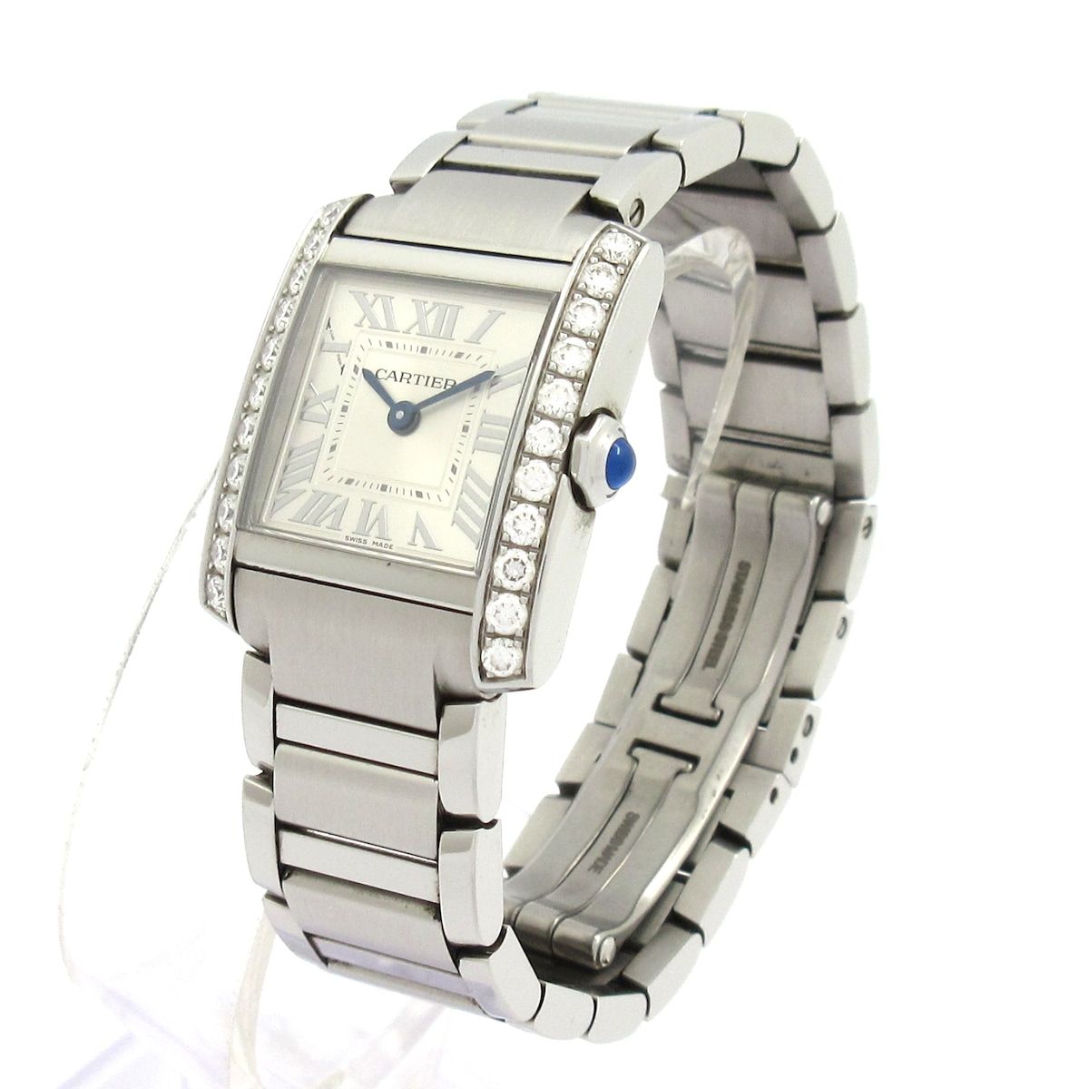 Cartier Watch Tank Francaise SM SS Diamond Bezel Silver — view 2