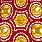 Celine Scarf Red White Gold Chain Logo Silk — view 4